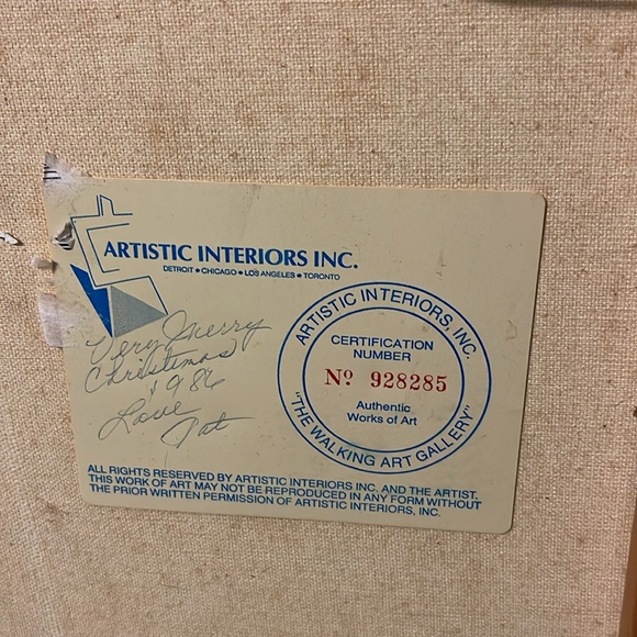 Artwork Oil on Canvas Painting by Maxwell Artistic Interiors Certified Authentic - Picture 9 of 9